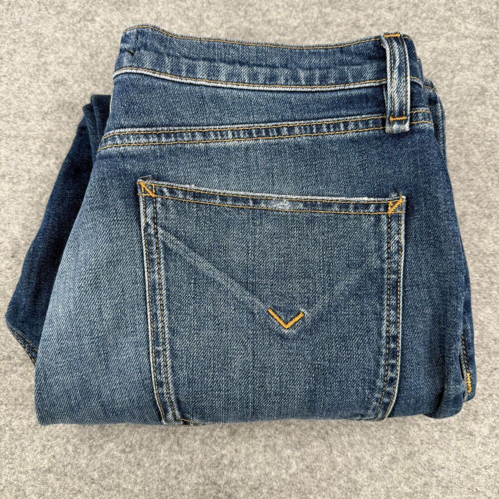 Hudson Remi Straight Crop High-Rise Jeans Women's 30 Blue Distressed Fit 32x24